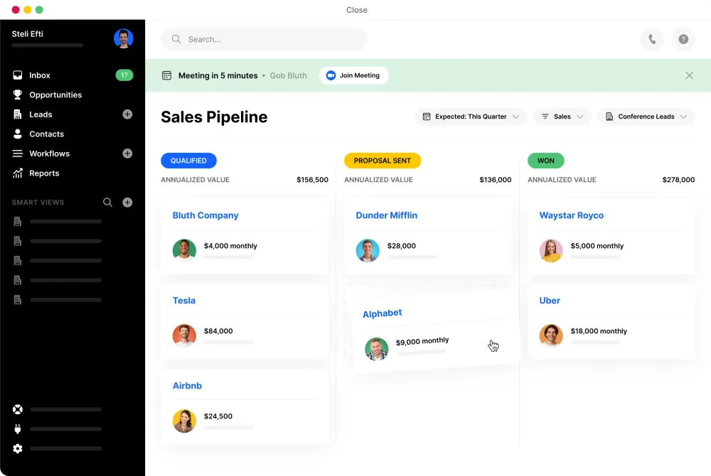 Sales CRM Dashboard